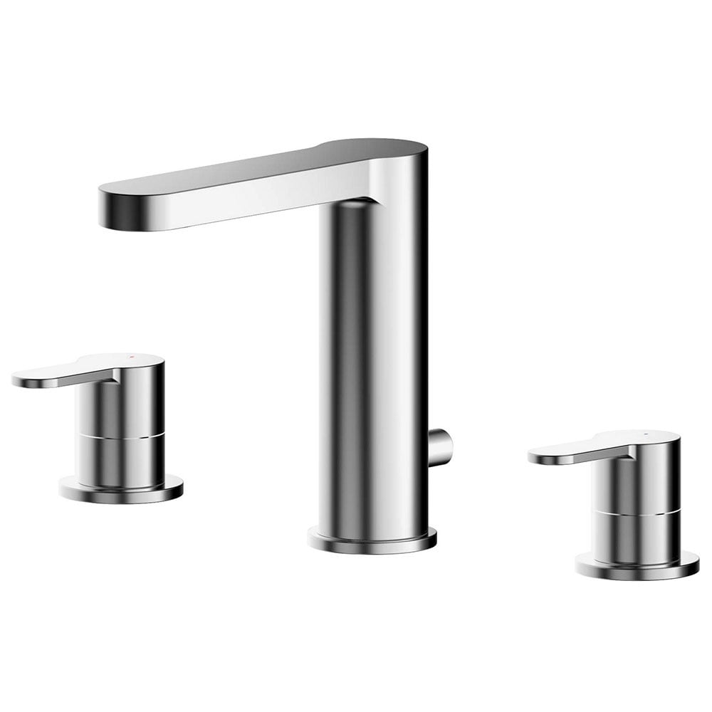 Nuie Arvan Chrome Deck Mounted 3 Hole Basin Mixer Tap With Waste - ARV337