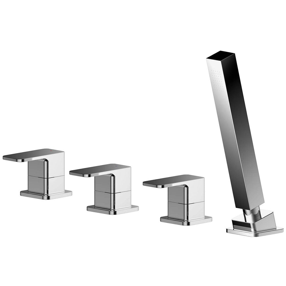 Nuie Windon Chrome Deck Mounted 4 Hole Bath Shower Mixer - WIN334
