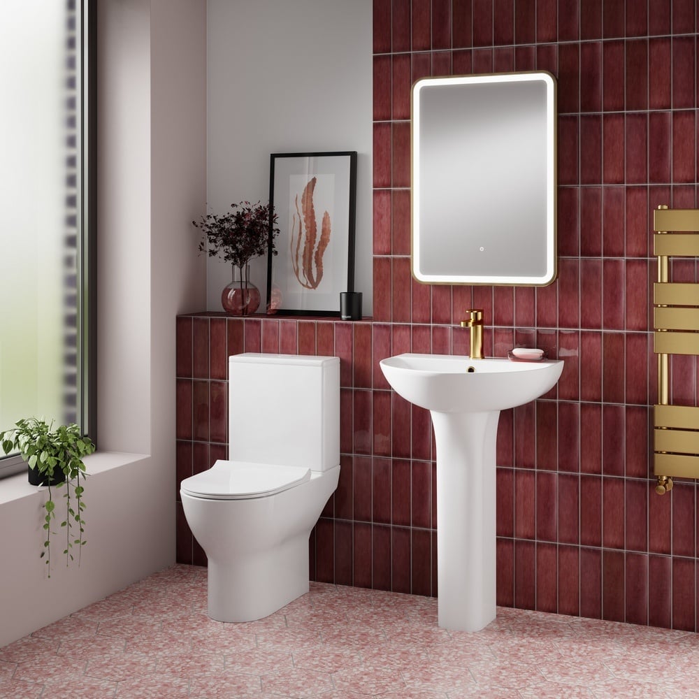 Nuie Freya 550x460 1th White Basin & Full Pedestal NCG300