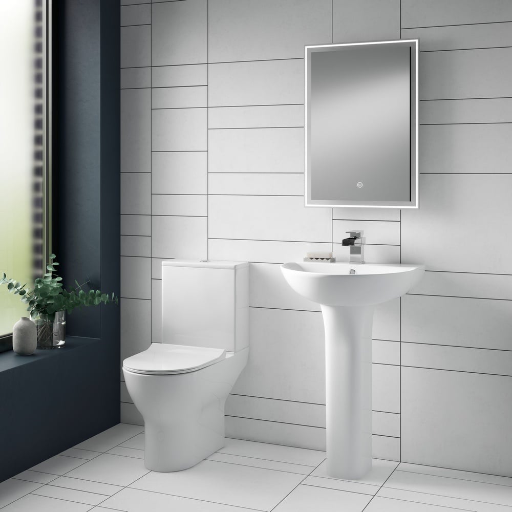 Nuie Freya 550x460 1th White Basin & Full Pedestal NCG300