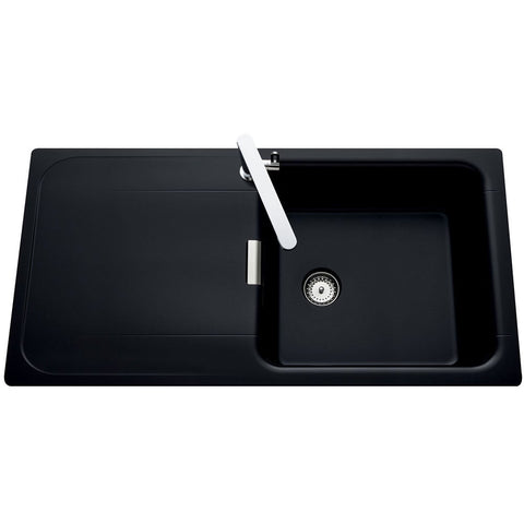 Luisina Wave 1.0 Bowl Puro Black Granite Kitchen Sink & Waste EV89011 236
