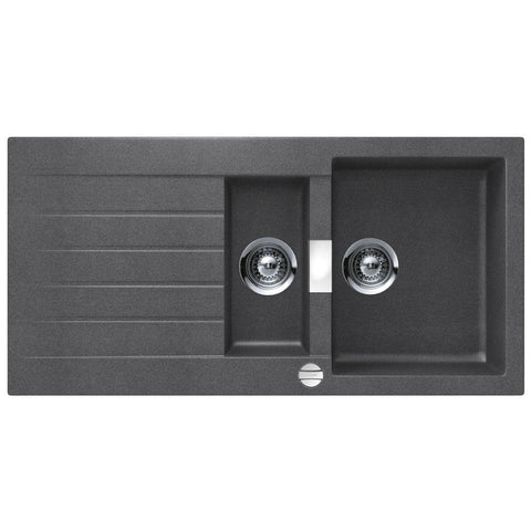 Luisina Scala 1.5 Bowl Granite Kitchen Sink & Waste with Stone and Magma Finish Options