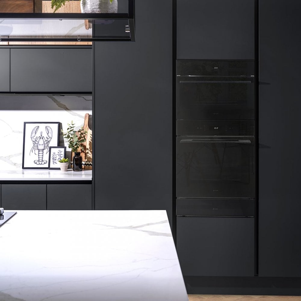 Caple 60cm Electric Black Glass Soft Close Single Oven