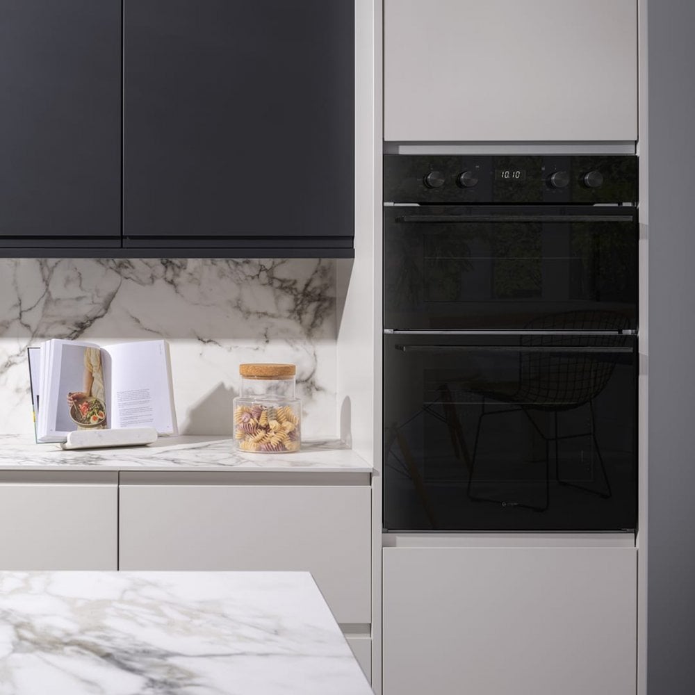 Caple Electric Biilt Black Glass Double Oven C3371BG