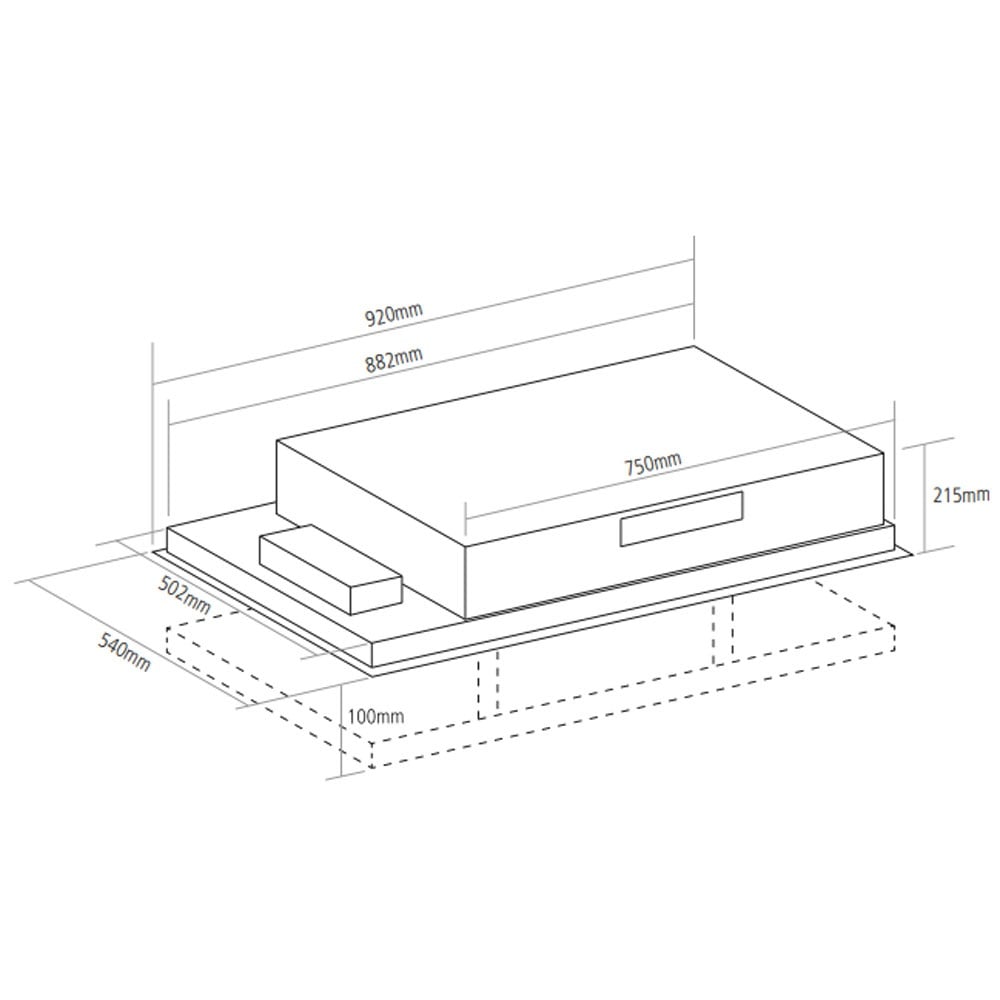 Caple 920cm Customisable Ceiling Cooker Hood