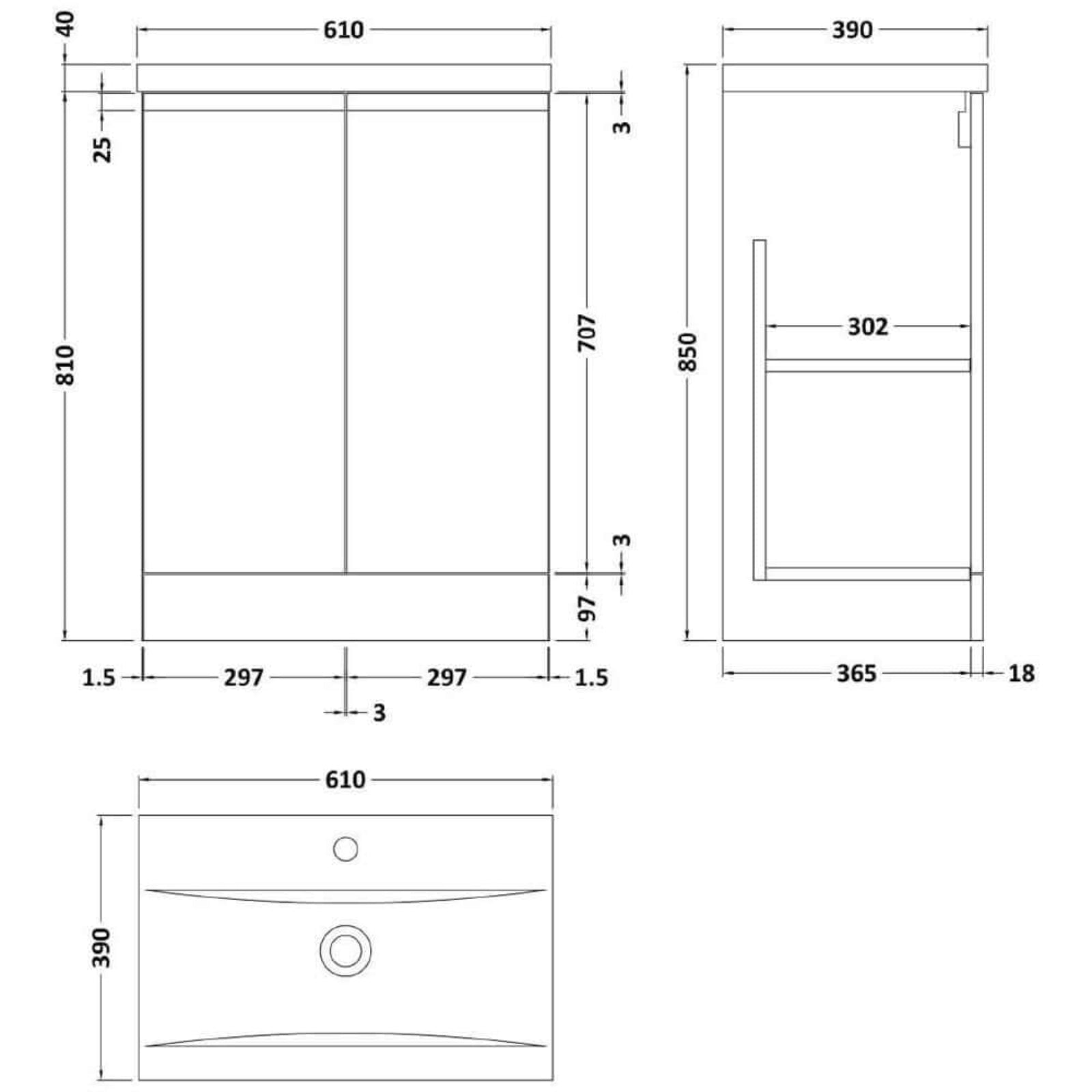 Hudson Reed Urban Floor Standing Vanity Unit & Basin