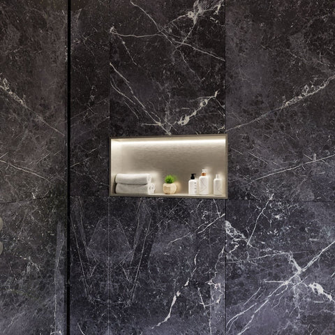 RAK INGOT 300x600mm Recessed Niche with LED Brushed Nickel