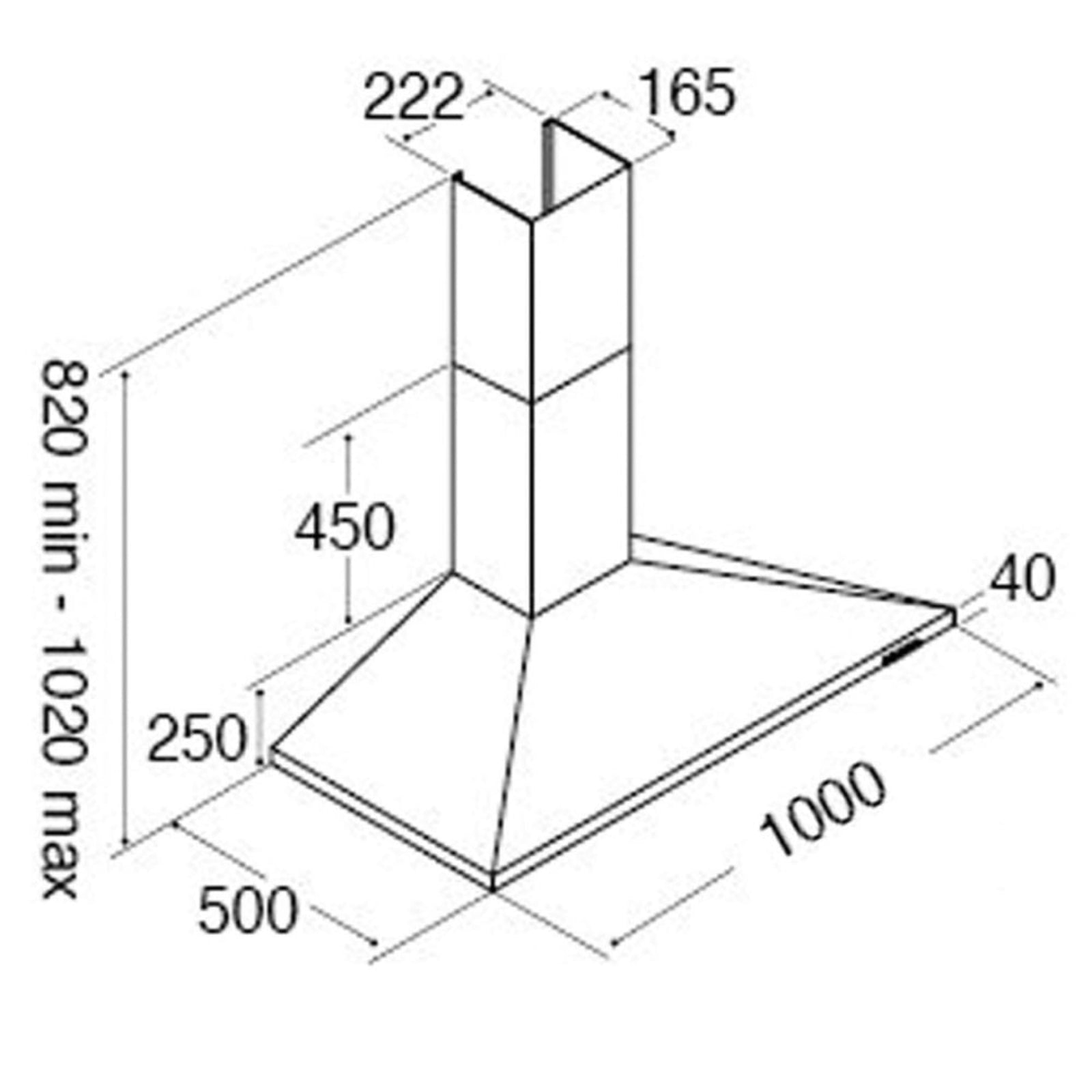 CDA 100cm Stainless Steel Chimney Extractor ECH103SS