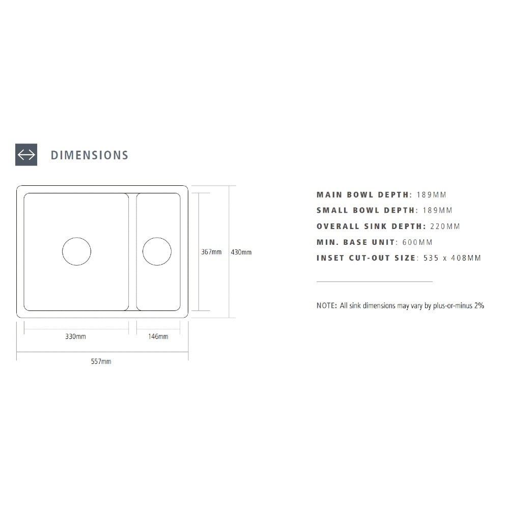 Caple Friska 1.5 Undermount and Inset Ceramic Sink