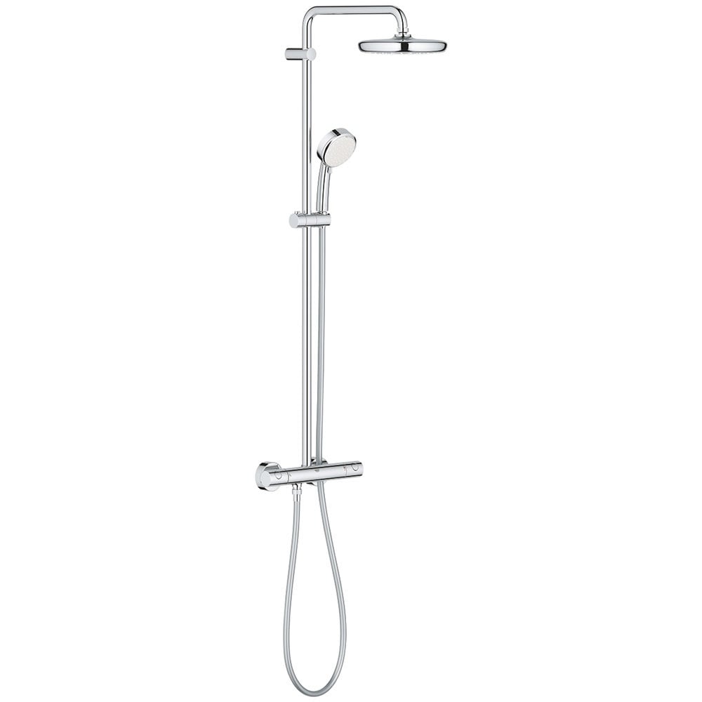 Grohe Tempesta Chrome Cosmopolitan System 210 Shower System With Thermostat For Wall Mounting - 27922001