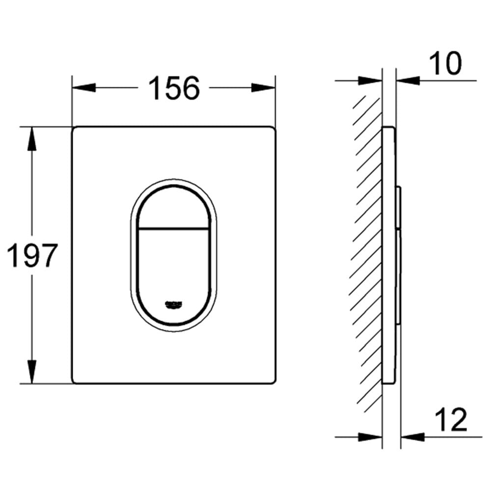 Grohe Arena Chrome Cosmopolitan Flush Plate - 38844000