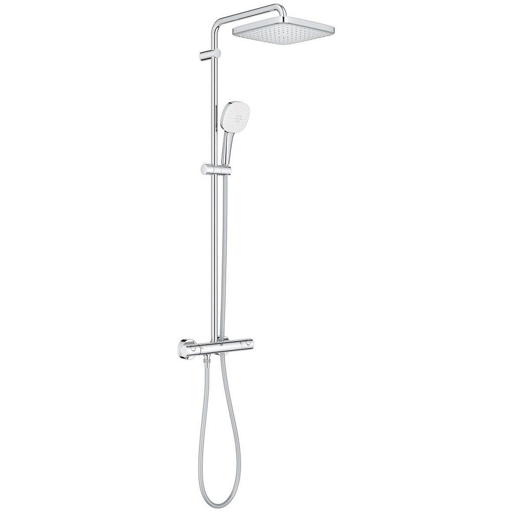 Grohe Tempesta Chrome System 250 Cube Shower System With Thermostat For Wall Mounting - 26689001