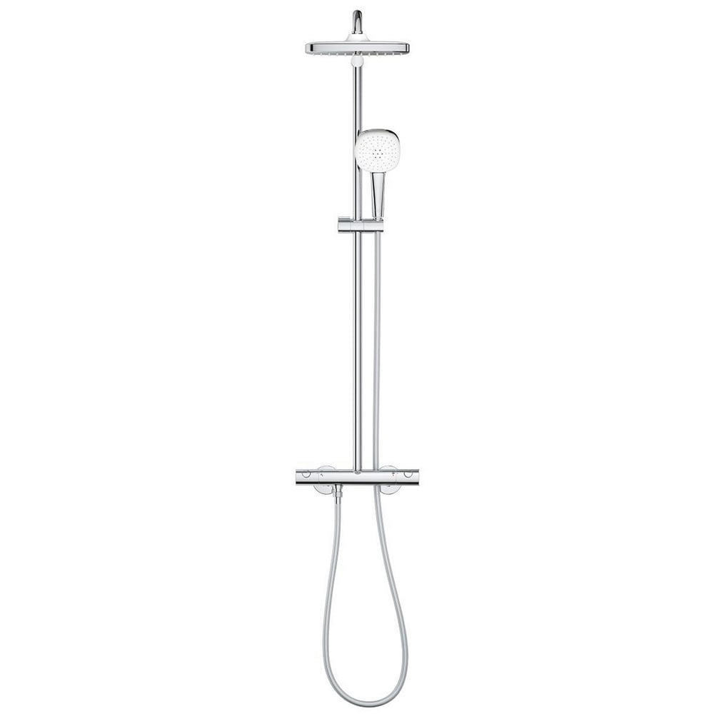 Grohe Tempesta Chrome System 250 Cube Shower System With Thermostat For Wall Mounting - 26689001
