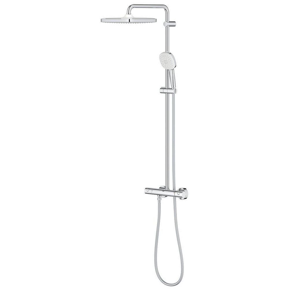 Grohe Tempesta Chrome System 250 Cube Shower System With Thermostat For Wall Mounting - 26689001