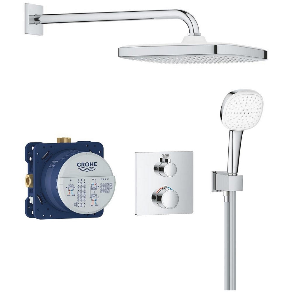 Grohe Store Grohe Grohtherm Chrome Concealed Shower System With Tempesta 250 Cube ...
