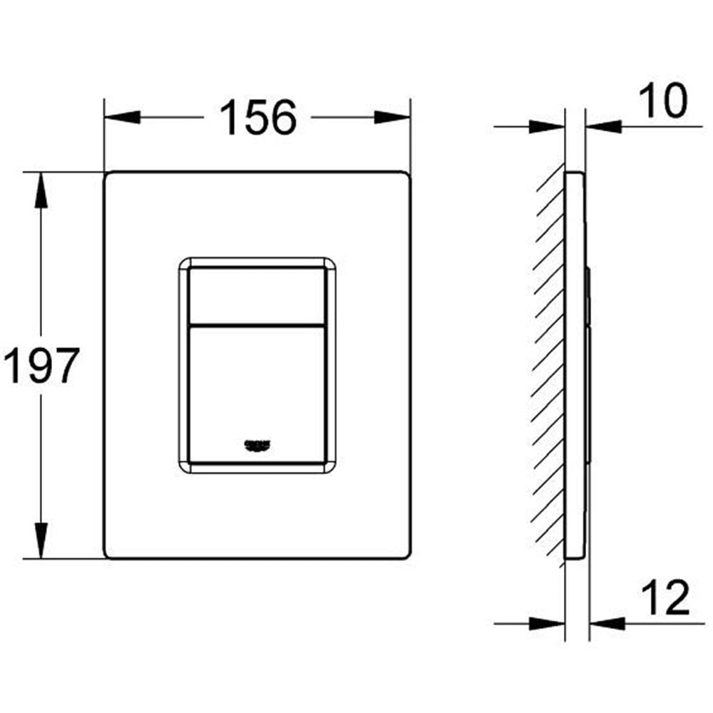 Grohe Skate Phantom Black Cosmopolitan Flush Plate 156 x 197mm - 38732Kf0