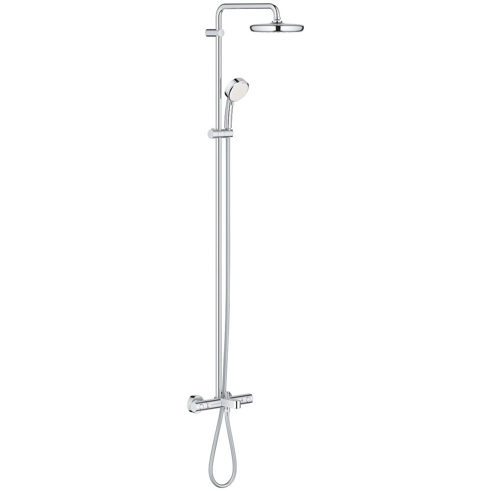 Grohe Tempesta Chrome Cosmopolitan System 210 Shower System With Bath Thermostat For Wall Mounting - 26223001