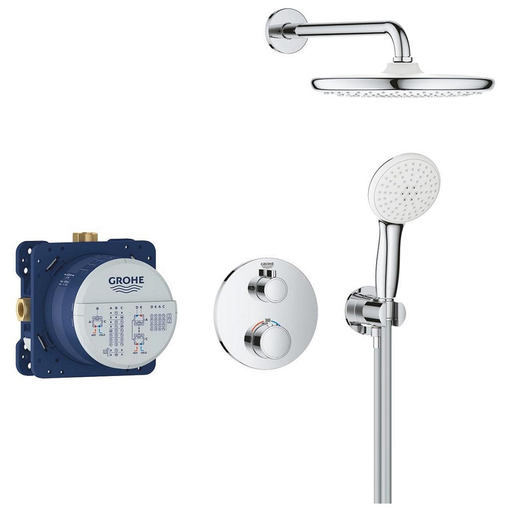 Grohe Grohtherm Chrome Concealed Shower System With Tempesta 250 - 34872000