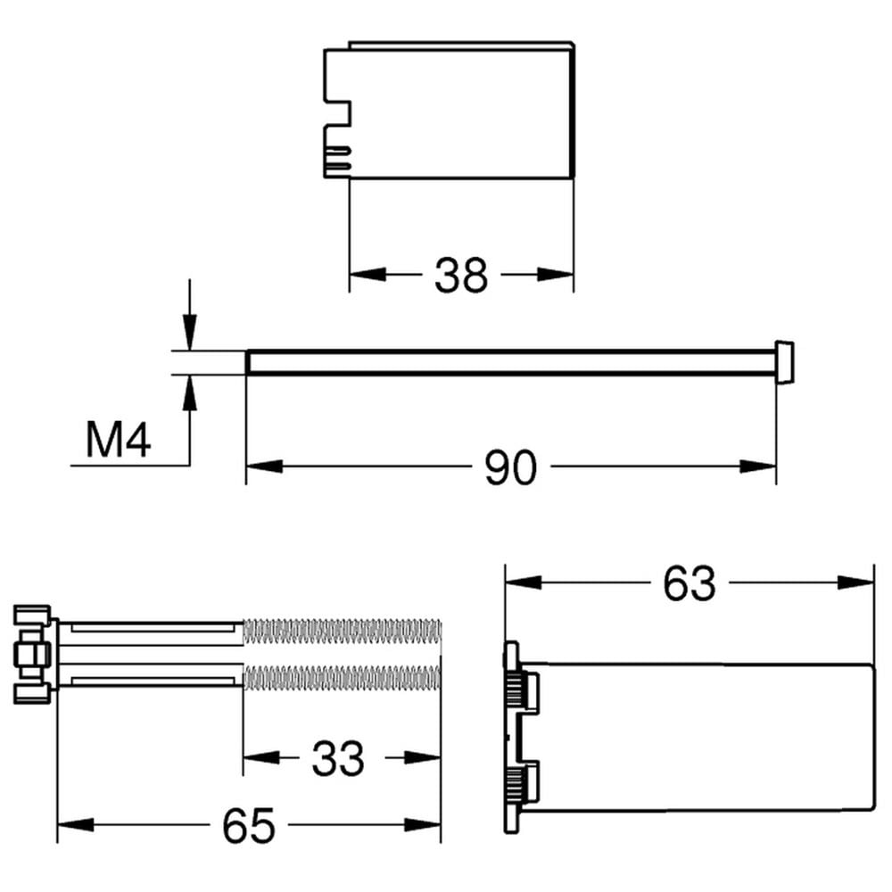 Grohe Rapido Chrome Smartbox Universal Extension Set Single-Lever Mixers, 25 mm - 14048000