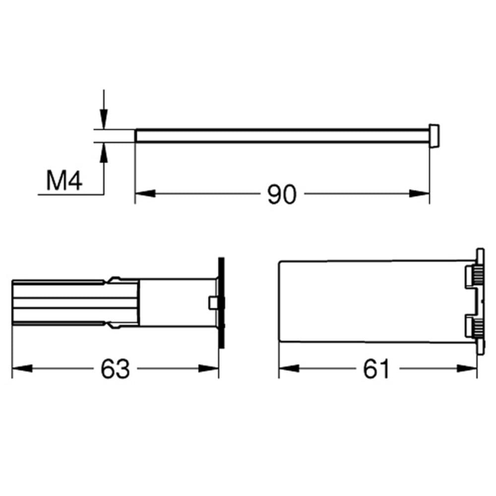 Grohe Chrome Universal Extension Set 2-Handle Thermostats, 25 mm - 14058000