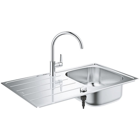 Grohe Bau Stainless Steel Kitchen Sink And Tap Bundle - 31562SD1