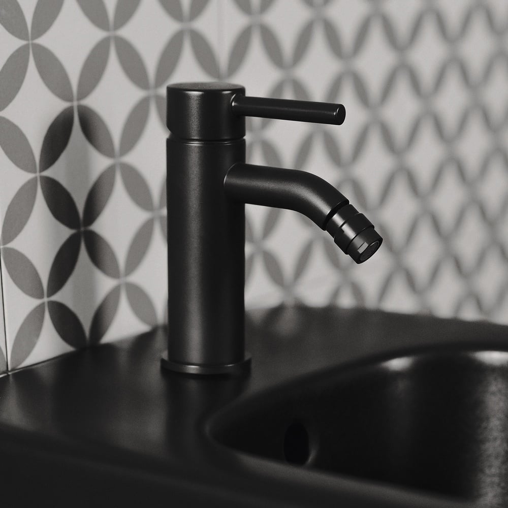 Ideal Standard Ceraline Silk Black Single Lever Bidet Mixer Tap With Metal Pop-Up Waste - BC197XG