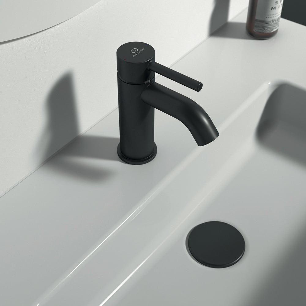 Ideal Standard Ceraline Silk Black Single Lever Basin Mixer Tap - BD136XG