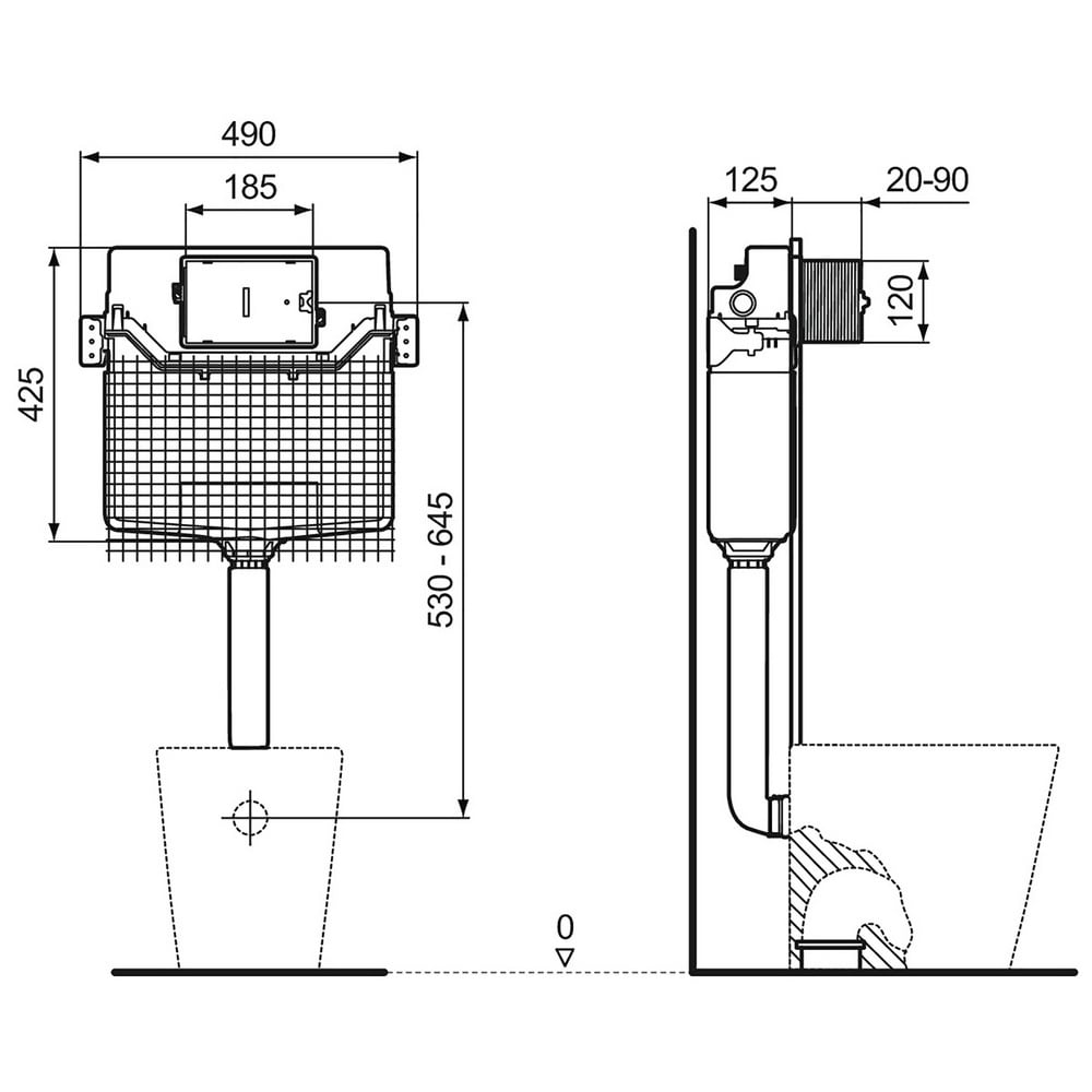 Ideal Standard Prosys Neutral Pneumatic WC Cistern - R031867