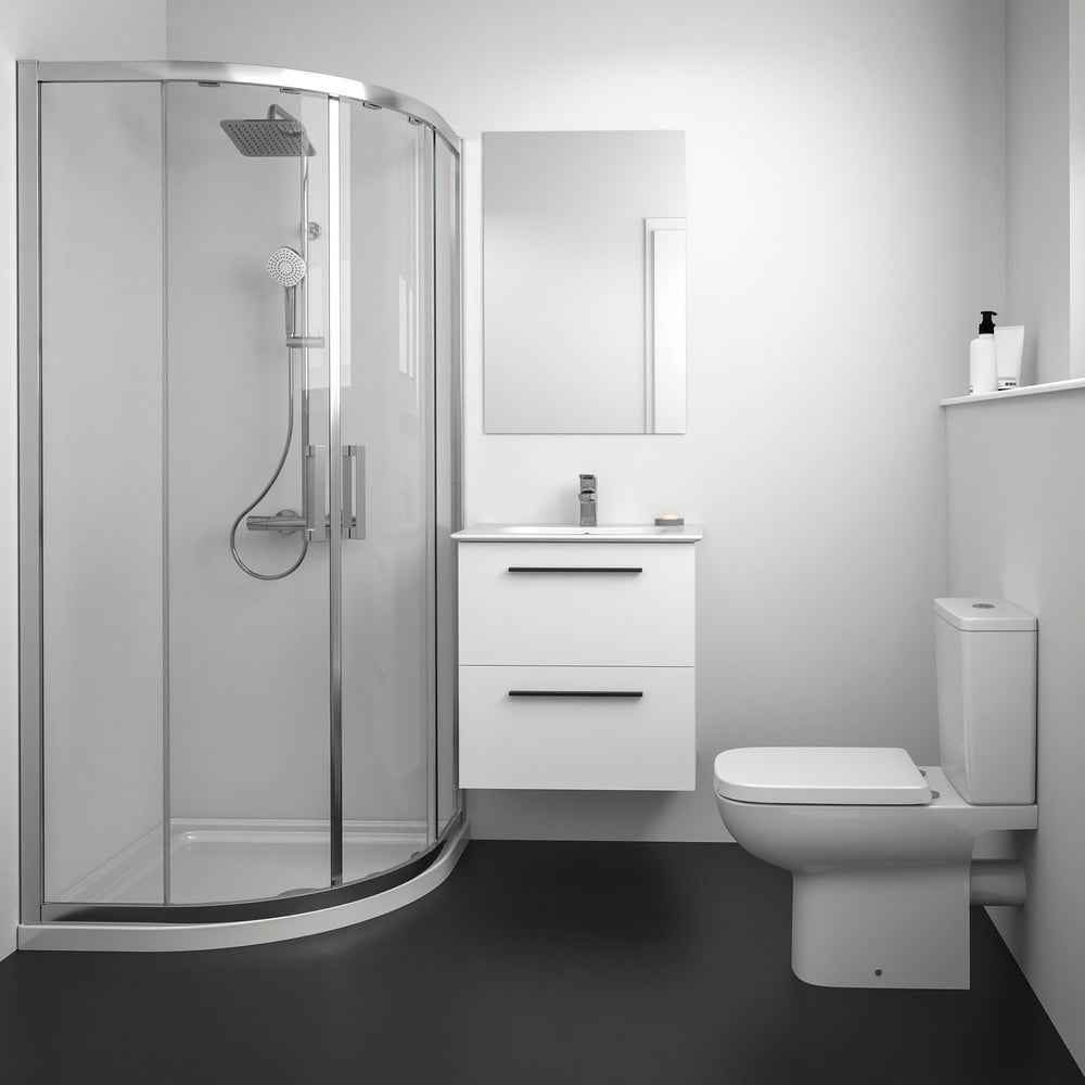 Ideal Standard i.life A Matt White 60cm Wall Hung Vanity Unit With 2 Drawers - T5255DU