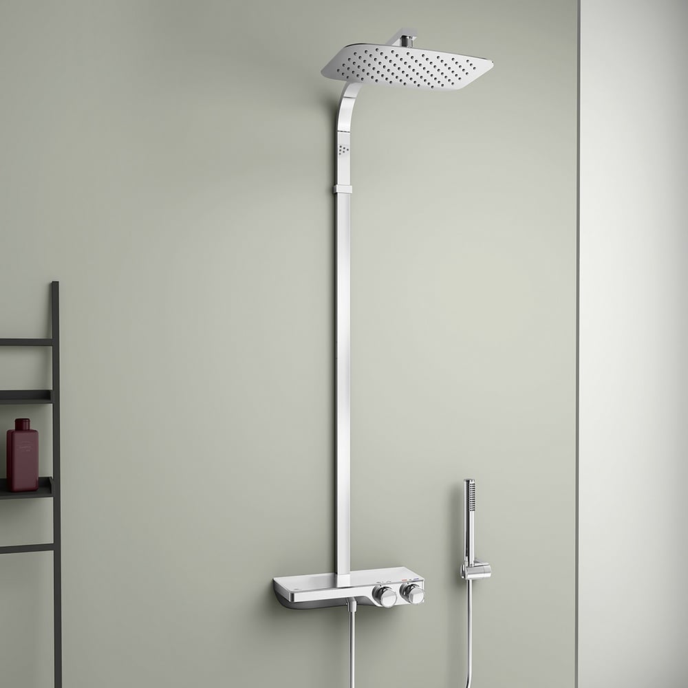 Ideal Standard Ceratherm S200 Chrome Exposed Thermostatic Shelf Shower System - A7332AA
