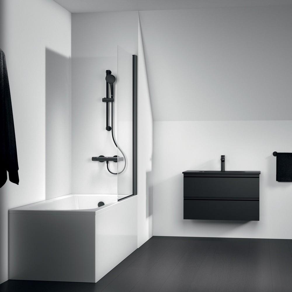 Ideal Standard Ceratherm T25 Silk Black Exposed Thermostatic Shower Mixer Pack - A7569XG