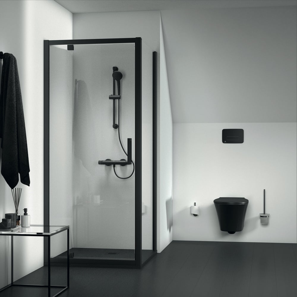 Ideal Standard Ceratherm T25 Silk Black Exposed Thermostatic Shower Mixer Pack - A7569XG
