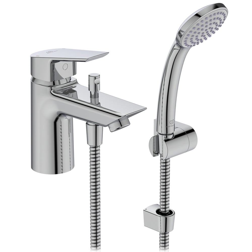 Ideal Standard Tesi Chrome Single Lever Bath Shower Mixer With Shower Set - B1957AA