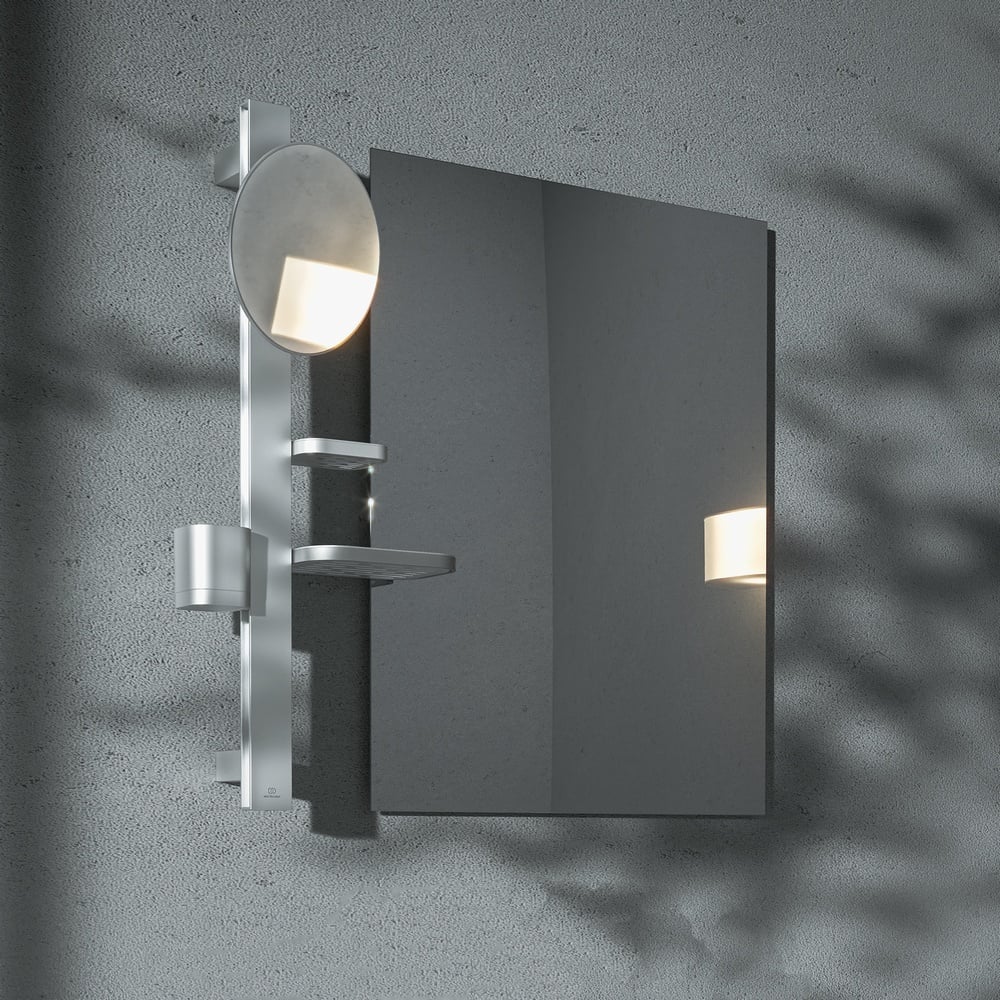 Ideal Standard Alu+ Silver Beauty Bar Small, Mirror 200mm - BD589SI