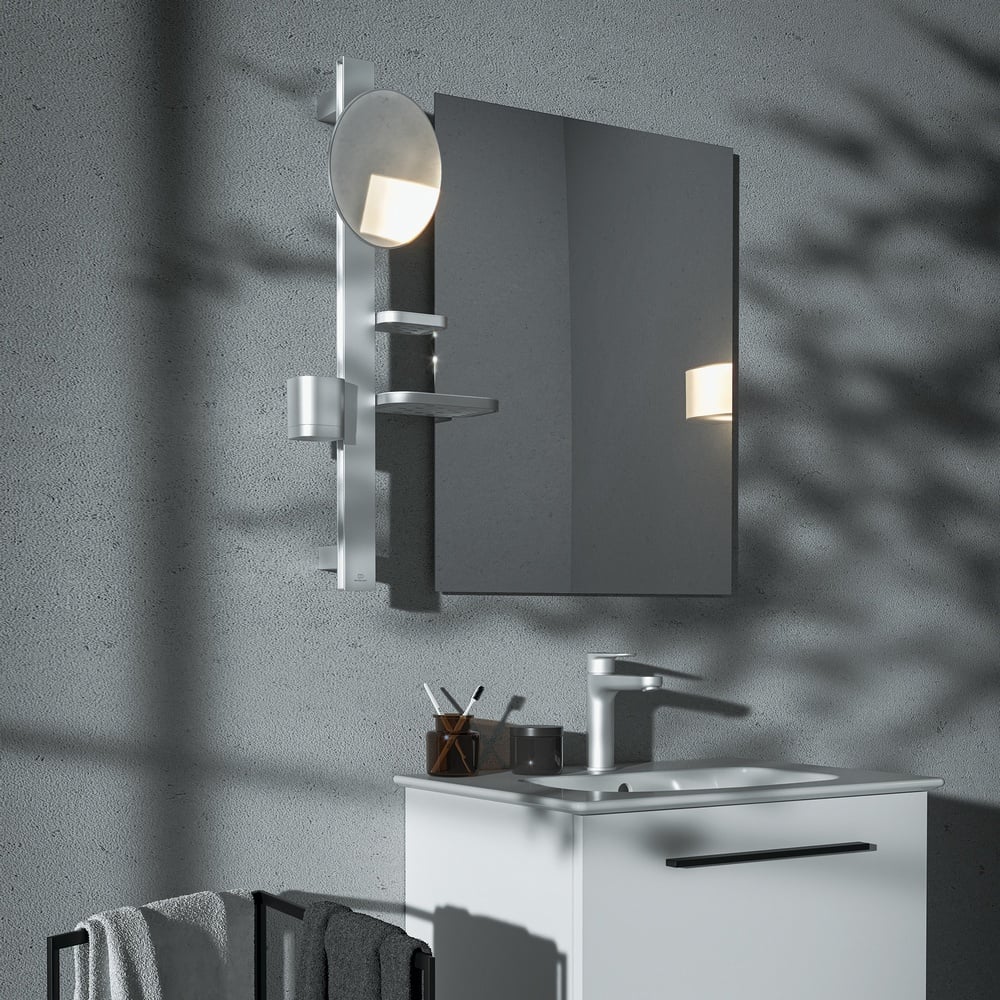 Ideal Standard Alu+ Silver Beauty Bar Small, Mirror 200mm - BD589SI