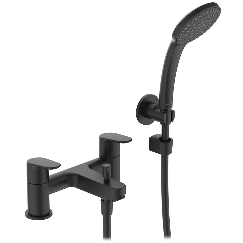 Ideal Standard Cerafine Silk Black O Dual Control Bath Shower Mixer With Shower Set - BC708XG