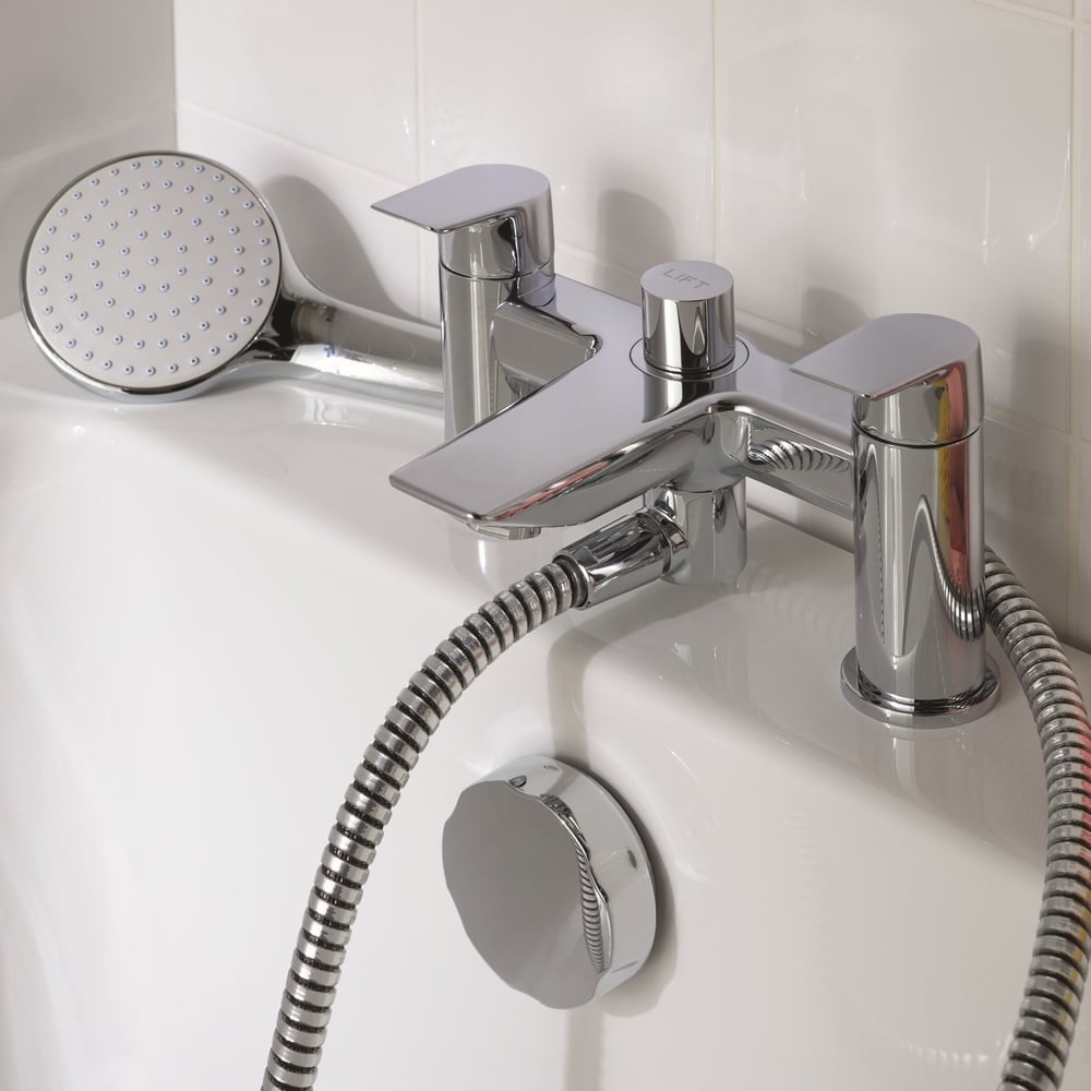 Ideal Standard Tesi Chrome Dual Control Bath Shower Mixer With Shower Set - A6591AA