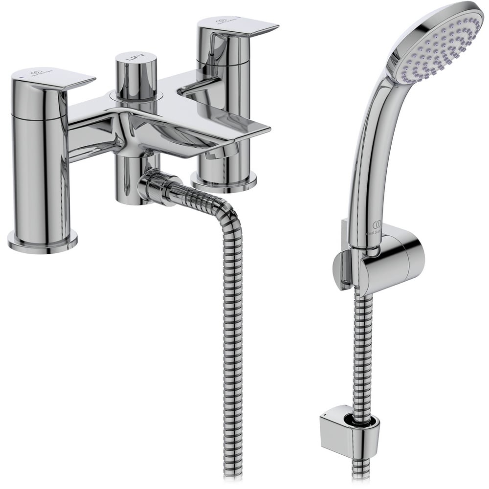 Ideal Standard Tesi Chrome Dual Control Bath Shower Mixer With Shower Set - A6591AA