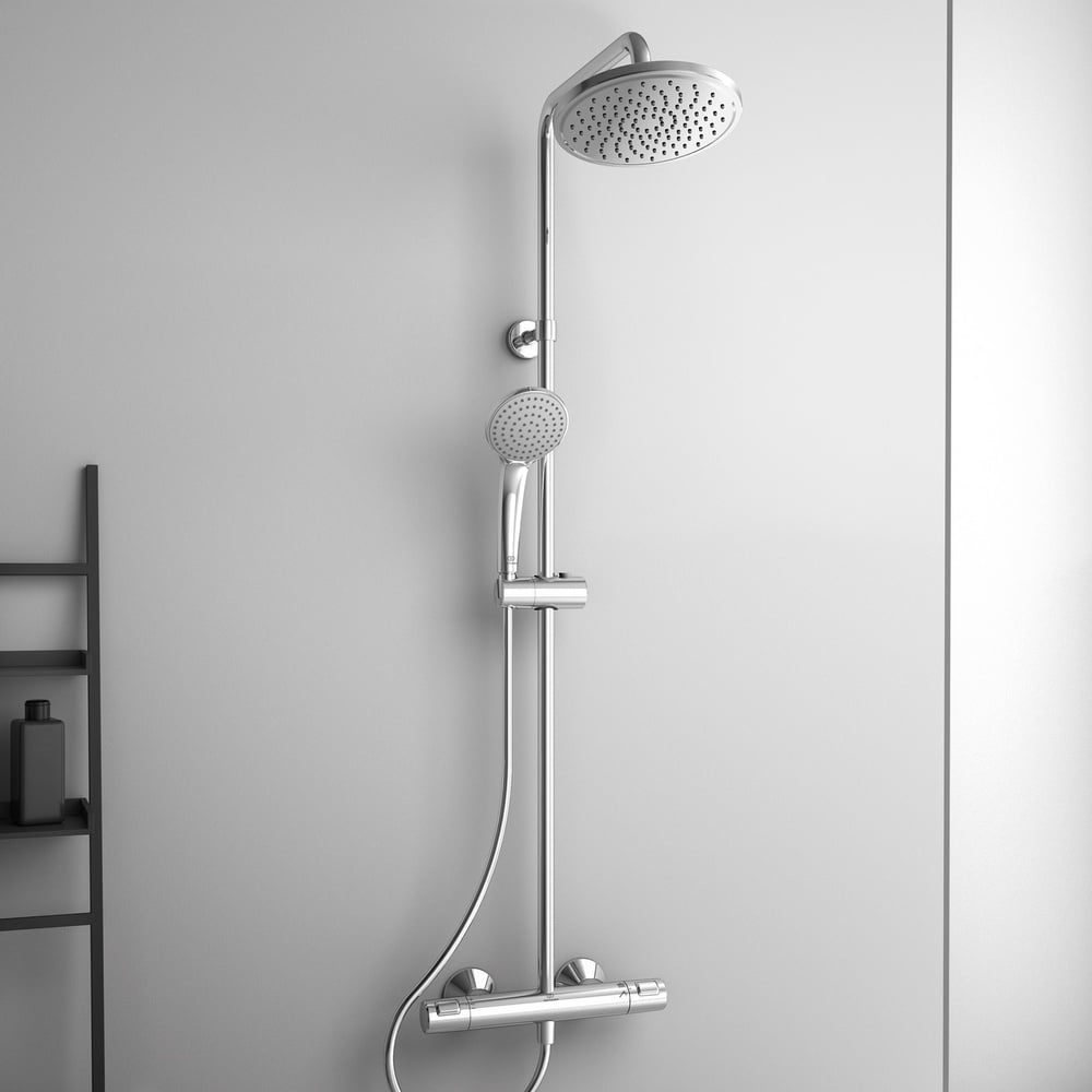 Ideal Standard Ceratherm T25 Chrome Exposed Thermostatic Shower System - A7209AA