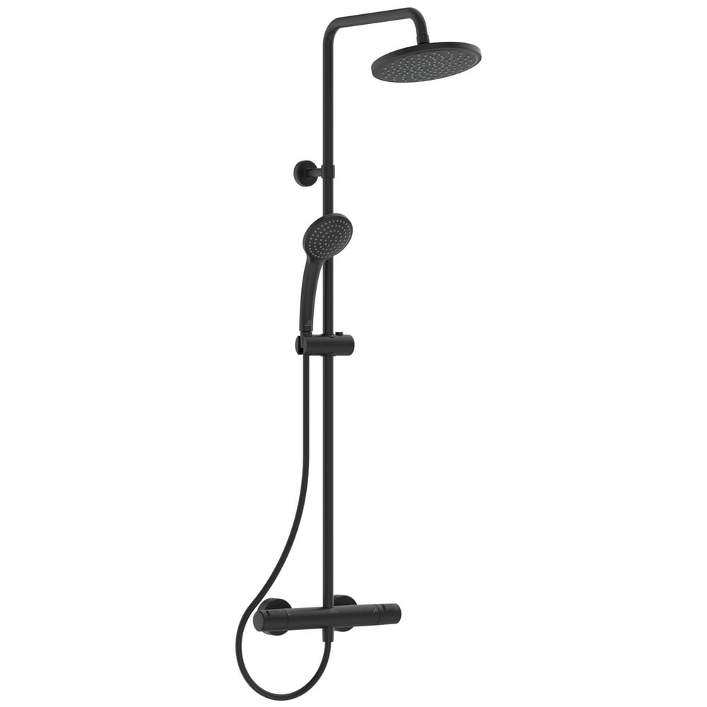 Ideal Standard Ceratherm T25 Silk Black Exposed Thermostatic Shower System - A7571XG