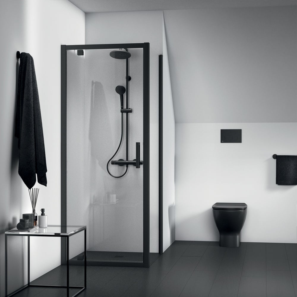 Ideal Standard Ceratherm T25 Silk Black Exposed Thermostatic Shower System - A7571XG