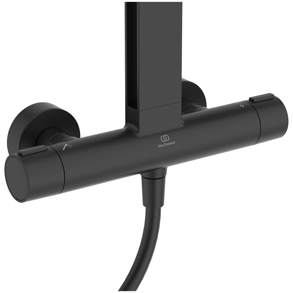 Ideal Standard Ceratherm Alu+ Silk Black Shower System With Exposed Shower Mixer - BD579XG