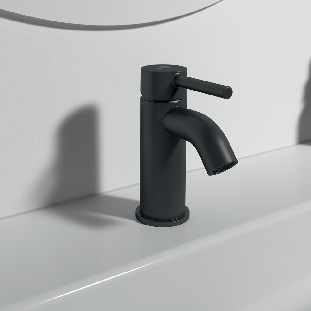 Ideal Standard Ceraline Silk Black Mini Single Lever Basin Mixer Tap - BC185XG