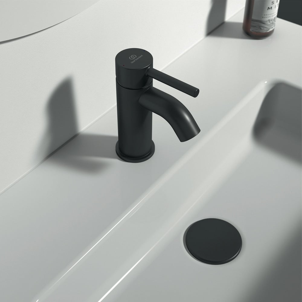 Ideal Standard Ceraline Silk Black Mini Single Lever Basin Mixer Tap - BC185XG
