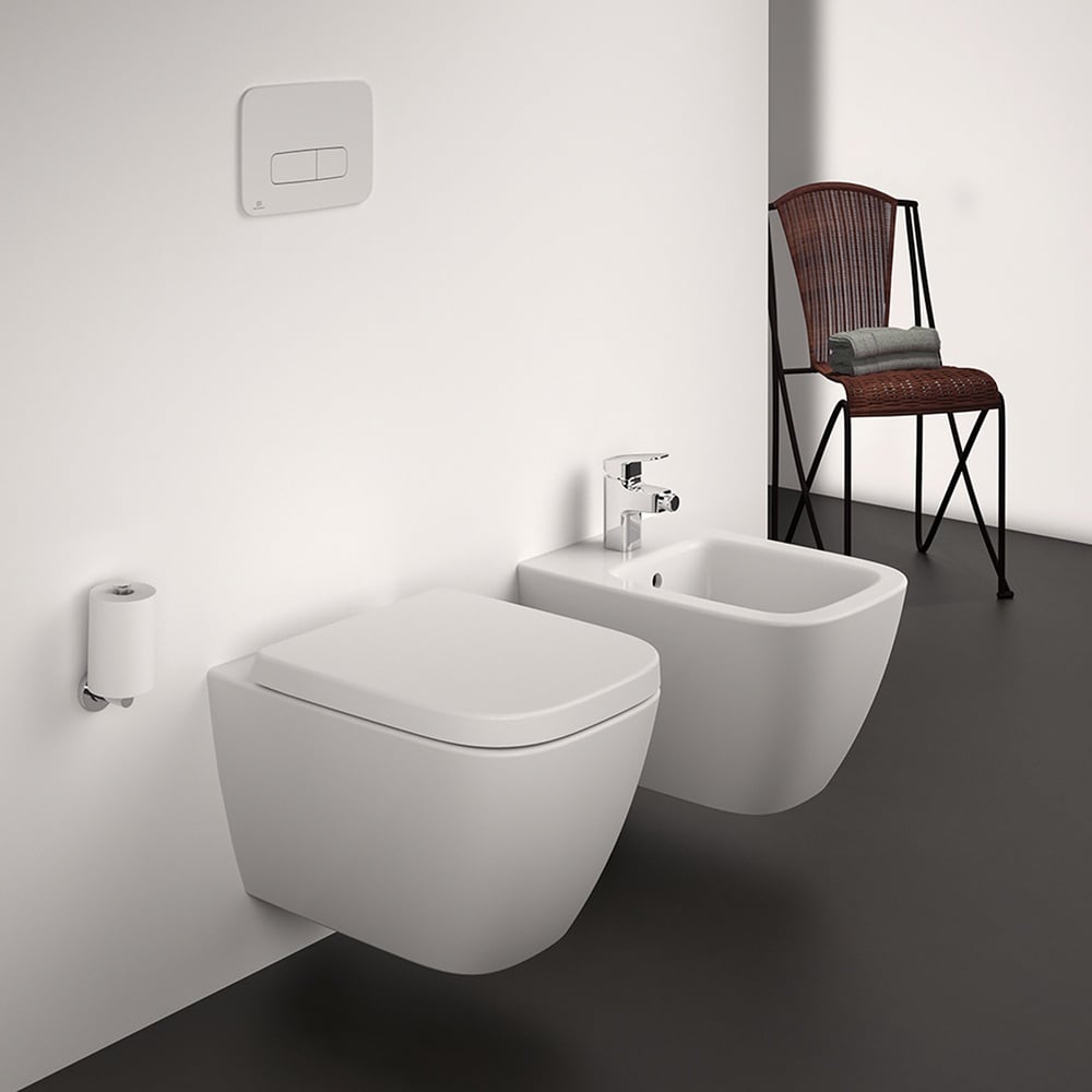 Ideal Standard i.life S White Compact Wall Mounted WC Bowl With Rimls+ Technology - T459201