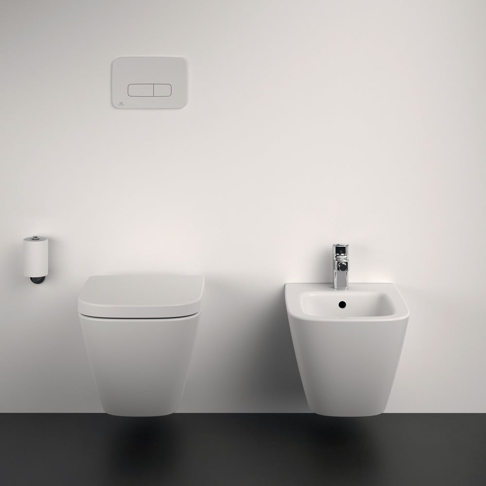 Ideal Standard i.life S White Compact Wall Mounted WC Bowl With Rimls+ Technology - T459201