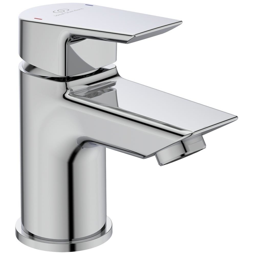Ideal Standard Tesi Chrome Single Lever Mini, Smooth Body Basin Mixer Tap - A6588AA