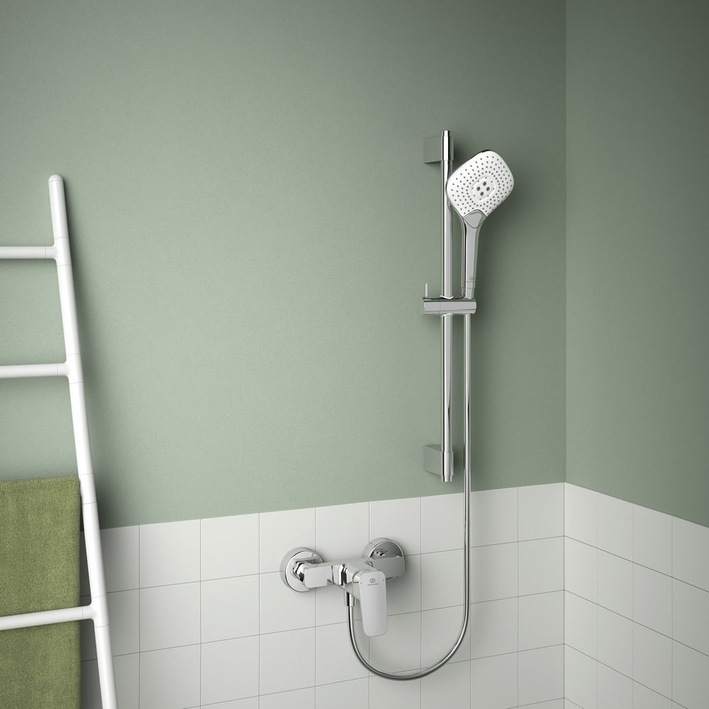 Ideal Standard Idealrain Evo Jet Chrome Diamond Hand shower 125mm With Rail Kit 600mm - B1762AA