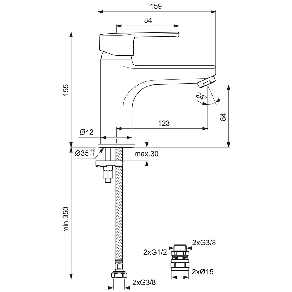 Ideal Standard Calista Chrome Single Lever Bath Filler Tap - B2137AA