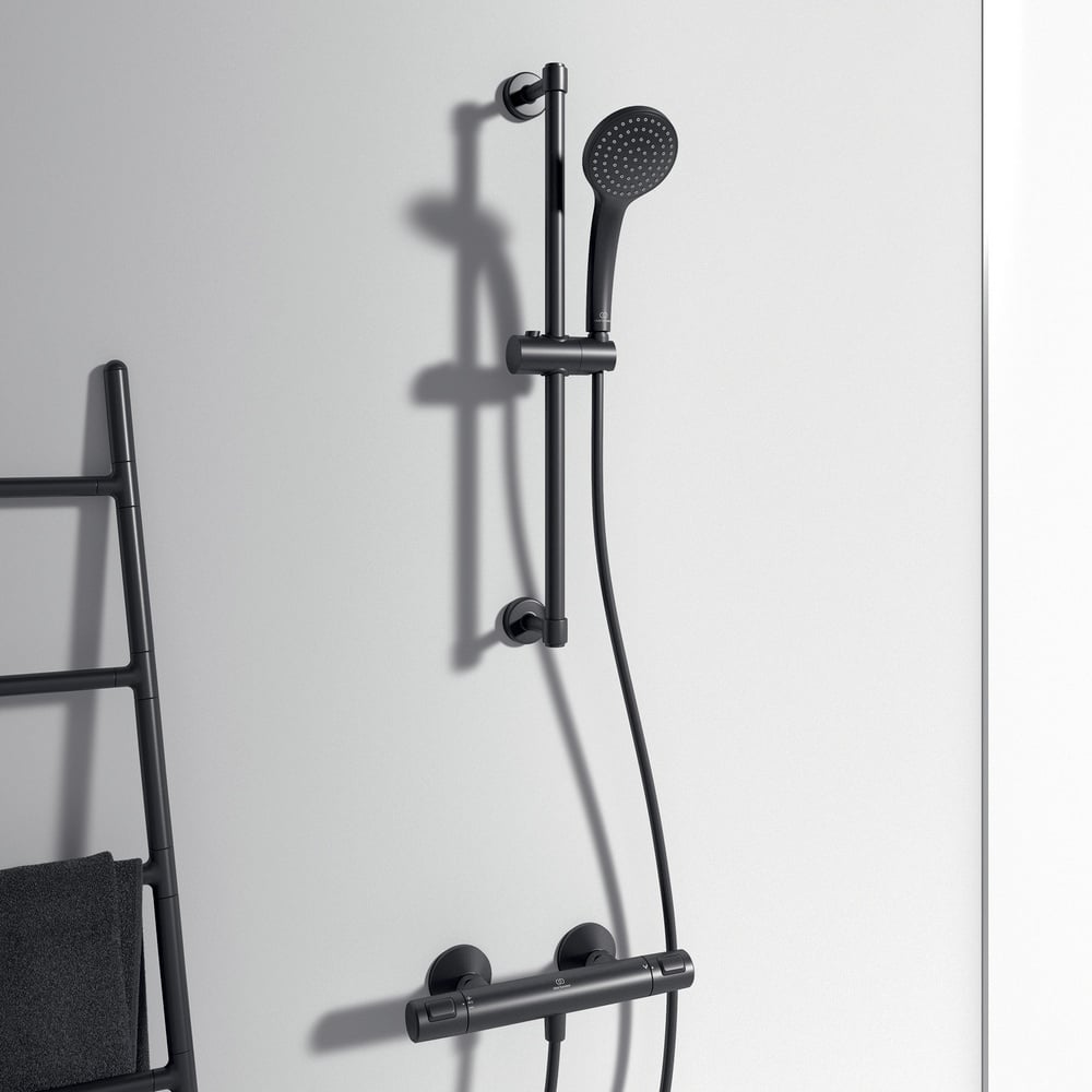 Ideal Standard Idealrain Silk Black M1 Shower Kit With Rail - BD142XG